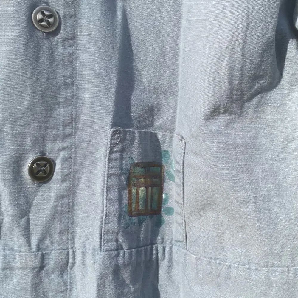 Blue Fish Hand Painted Jacket RARE! - Picture 10 of 10